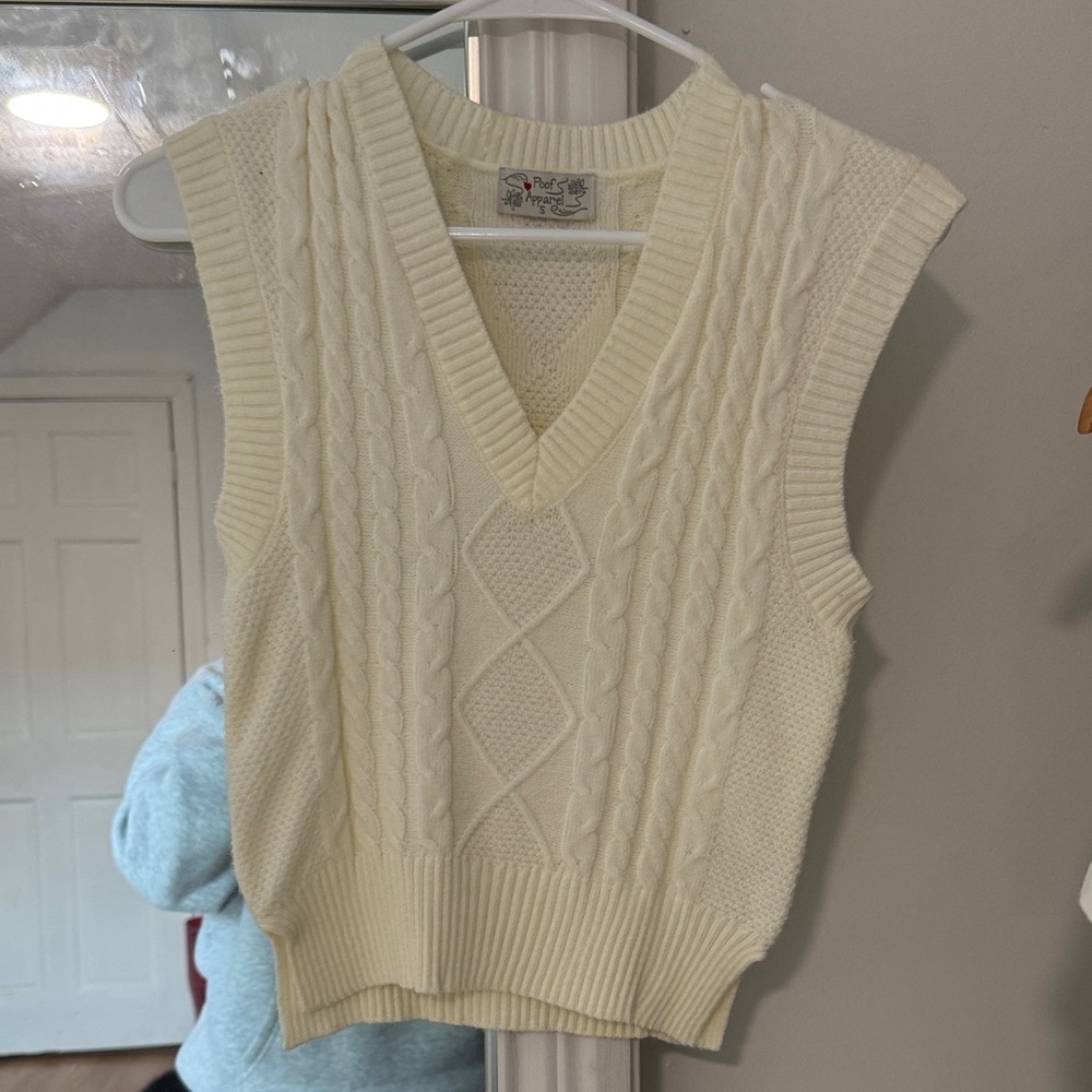 Classic Cream V-Neck Sweater Vest